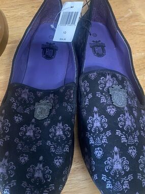 Disney Haunted Mansion Black and Purple Slip-On Flats